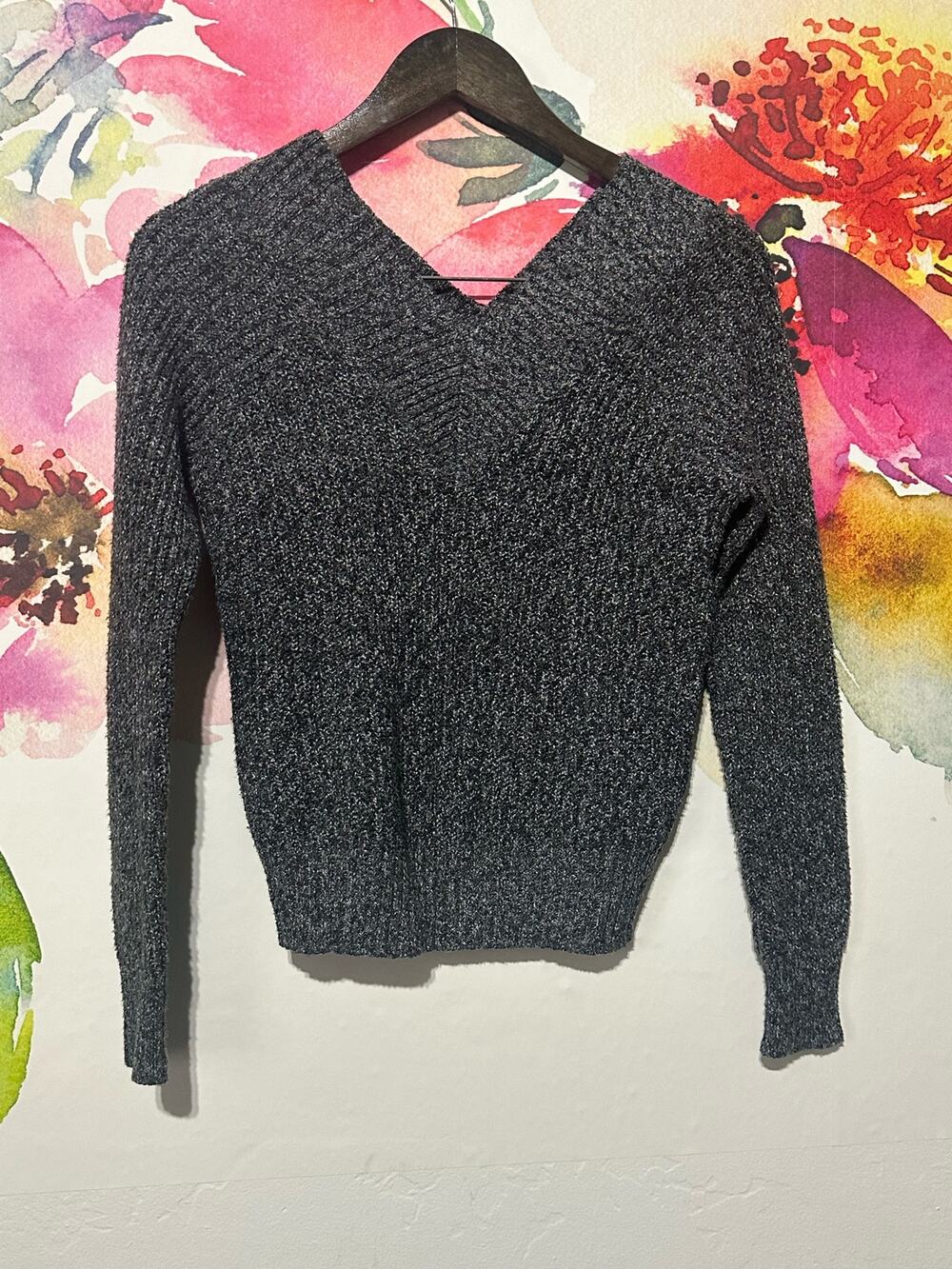 Poof Apparel Sweater -  Size Medium - Color Black and White